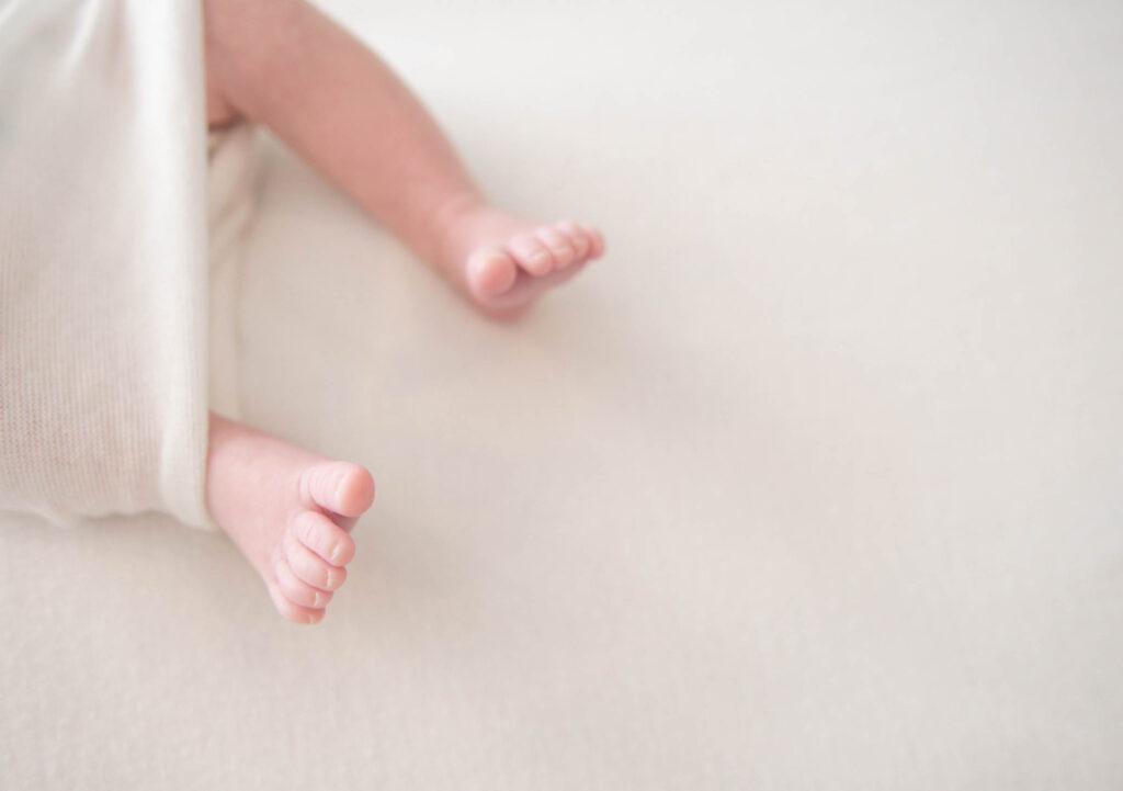 Cute newborn baby feet