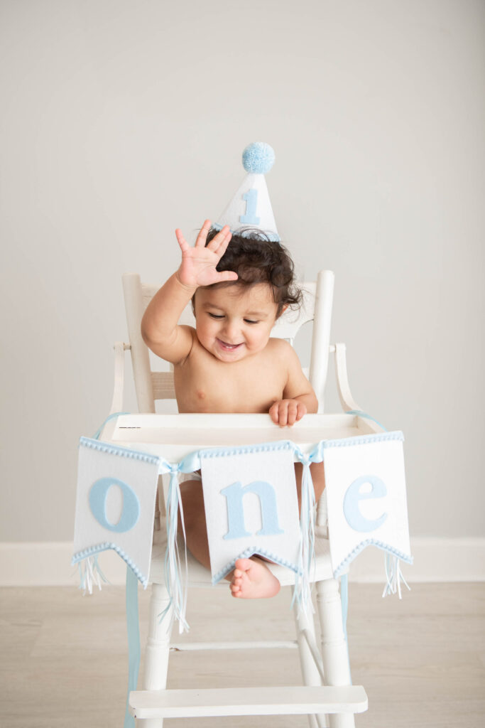 Baby blue first birthday with Philadelphia Pediatrician Dr. Meghna Patel
