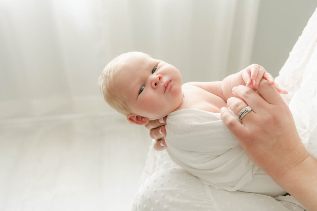 swaddled baby in natural light West Chester, pa studio